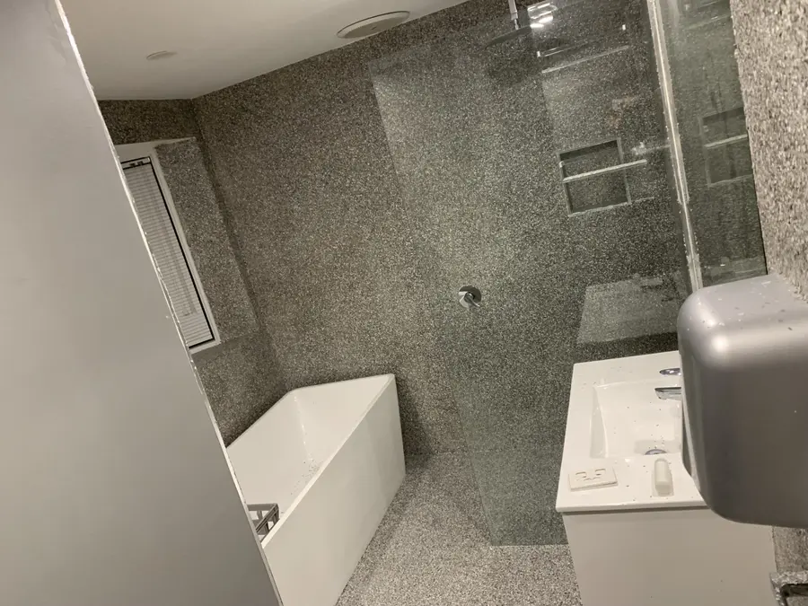 Bathroom epoxy project by Taylor Epoxy Flooring