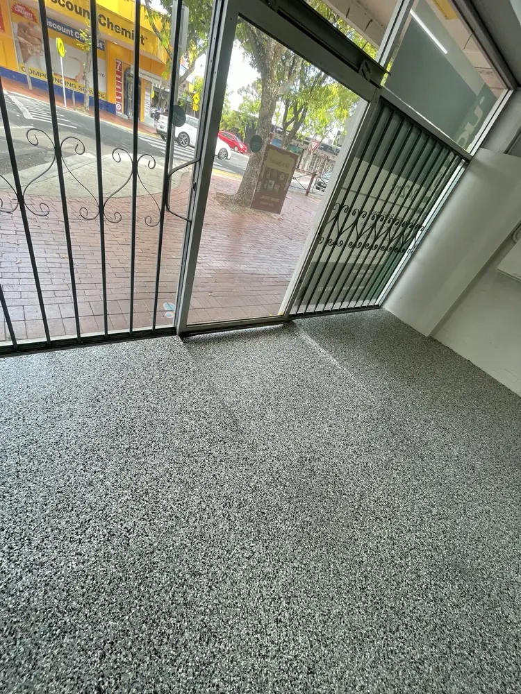Completed flake floor at an entrance